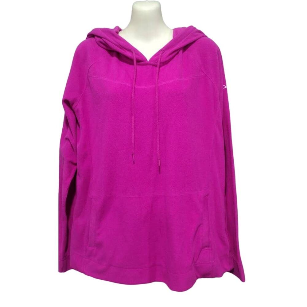 Columbia Womens‎ Pullover Unlined Fleece Hoodie, Bright Pink, Size XL